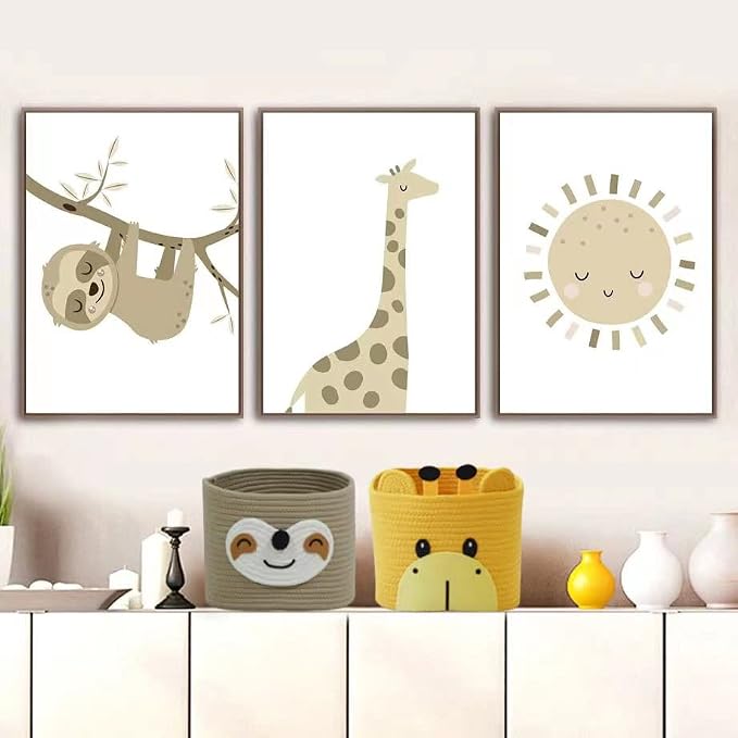 T&T Homewares Small Giraffe Baskets for Baby Diaper Organizer, Nursery Storage Room Decor, Kids Room Organizer, Cat Dog Toy Storage