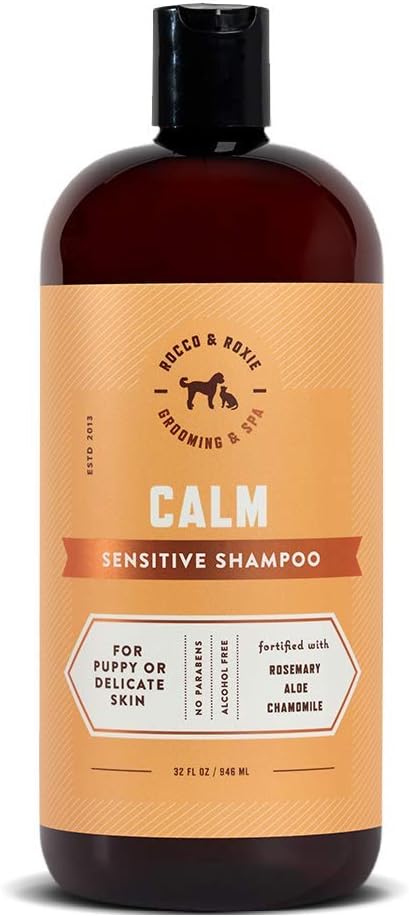 Rocco & Roxie Supply Co. Dog Shampoo and Conditioner - Soothe Oatmeal Shampoo for Itch Relief, Calm Hypoallergenic Shampoo for Sensitive Skin, and Shine Argan Oil Pet Wash - Puppy Bathing Supplies