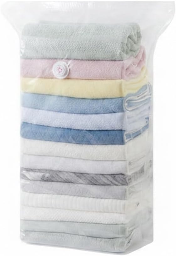 Manual Press Vacuum Storage Bags for Clothes & Bedding, Multicolor, 1 Pack | Space Saver Bag, One-Way Valve, No Pump Needed