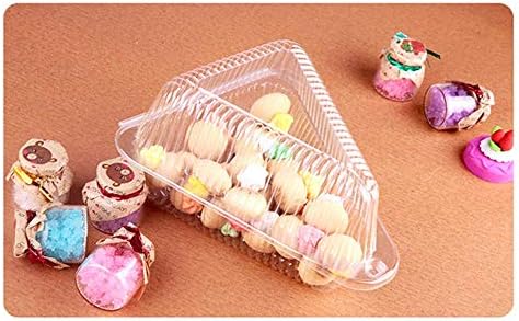 100 Pcs Cake Slice Container Cheesecake Cake Slice Container,transparent | Transparent Plastic Cakes Box Holder