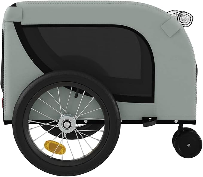 Pet Bike Trailer for Small Dogs, Foldable Bicycle Cargo Trailer with Mesh Windows and Reflectors, Sturdy Iron Frame Oxford Fabric Carrier, 49.2 x 24.8 x 26.0 in