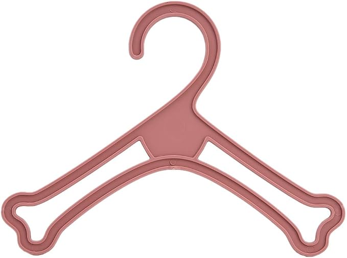 Dog Bone Shaped Puppy Cat Kitten Small Pet Mini Clothes Plastic Hanger Pink or Blue Pack of 10 (Pink)
