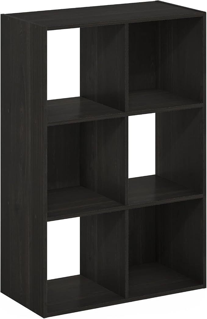 Furinno PELLI Closet Organizers and Storage, 6-Cube Closet Organizer, Open Shelf Closet Storage, for Wardrobe, Bedroom, Living Room, Espresso
