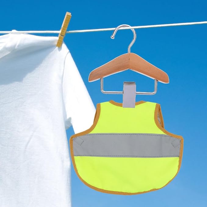ORFOFE Pet Clothes Hook 2-Pack Wooden Pet Hanger Clip for Cat Clothing Hanger Dog Clothes Hangers Closet Organizer Compact Closet Organizing Hangers for Home and Shop
