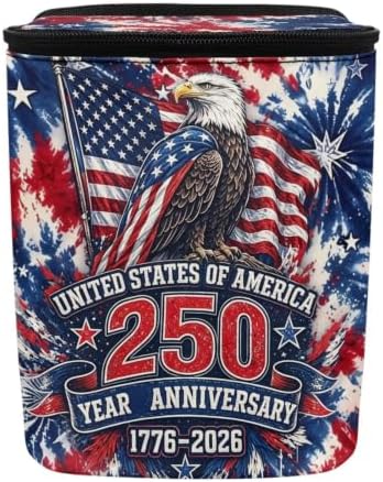 American 250th Anniversary Trash Bag with Lid Storage Bag Proof Organizer with Adjustable Straps for Men and Women Universal for SUVs, Trucks