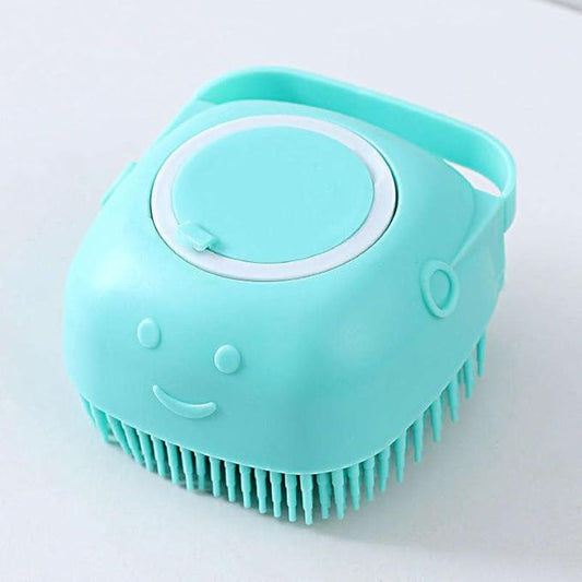 Portable Pet Bath Brush for Dogs and Cats, Silicone Rubber Shower Massage Brush, Shampoo Dispensing Cleaning Washing Tool
