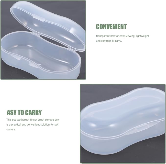 Hemobllo 20-Pack Clear Pp Dog Finger Toothbrush Storage Box Portable Finger Toothbrush Case for Pet Oral Care Dustproof Snap-Lock Travel Container for Grooming Kit Easy View Organizer