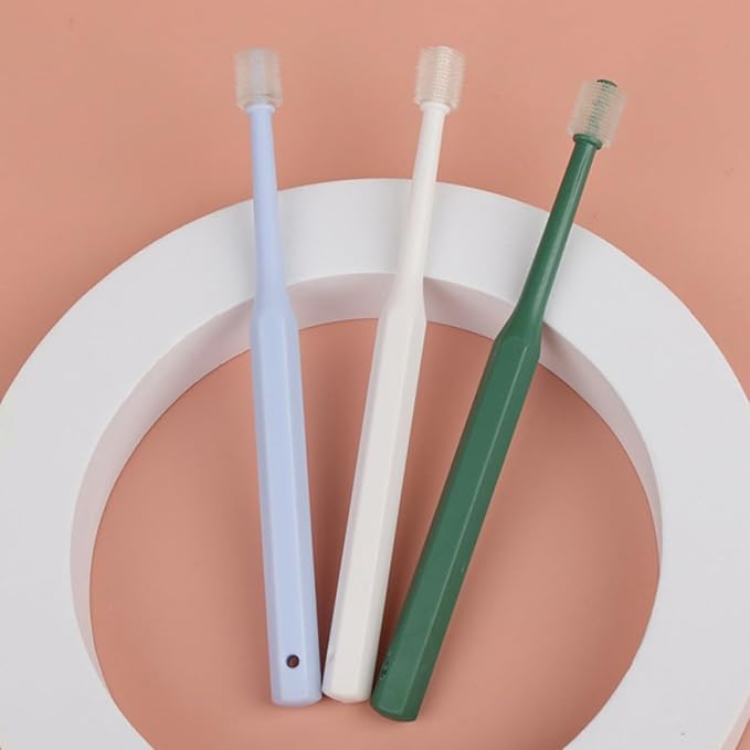 POPETPOP 2 Pcs 360-Degree Small Dog Cat Toothbrush, Soft Silicone Pet Toothbrush for Cat Deep Teeth Cleaning - Dog Dental Care (Green, Blue)