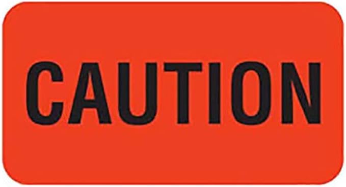 Tabbies V-AN274 Caution Veterinary Labels, 560 Count, Fluorescent Red, 1-5/8 x 7/8 Inch, Self-Adhesive Vet Care Instruction Stickers for Animal Charts