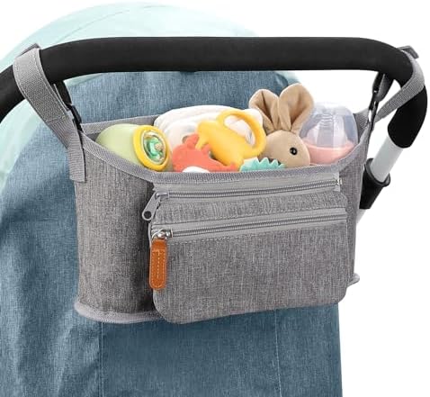 Accmor Universal Stroller Organizer with Detachable Phone Bag, Stroller Bag Caddy Organizer Stroller Accessories for Uppababy, Baby Jogger, Nuna, Doona, Britax Strollers