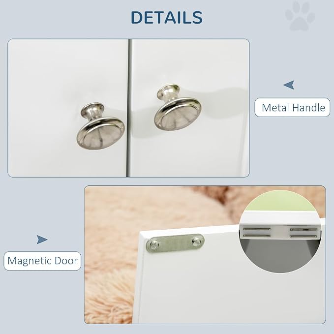 Elevated Dog Bowl Stand with 44L Storage Cabinet for Large Dogs, Stainless Steel Bowls and Magnetic Door Closure