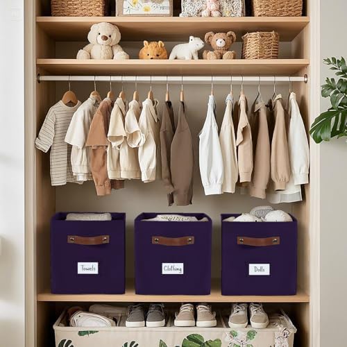 DECOMOMO Storage Bins, Cube Storage Bin with Labels