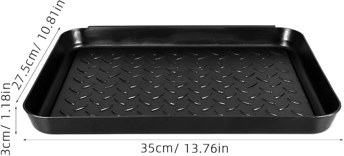 3pcs Black Plastic Boot Tray for Entryway Shoe Storage and Car Trunk | Lightweight, Easy to Clean, Portable Design, Suitable for Indoor Use, Kitchen Storage, Plants and Pet Feeding