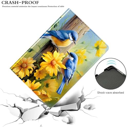 for Samsung Galaxy Tab S8 2022/Tab S7 2020 11" Tablet Case(Model SM-X700/X706/T870/T875/T878),Premium Leather Folio Stand Auto Wake/Sleep,Multiple Viewing Stand,Bluebirds and Flowers