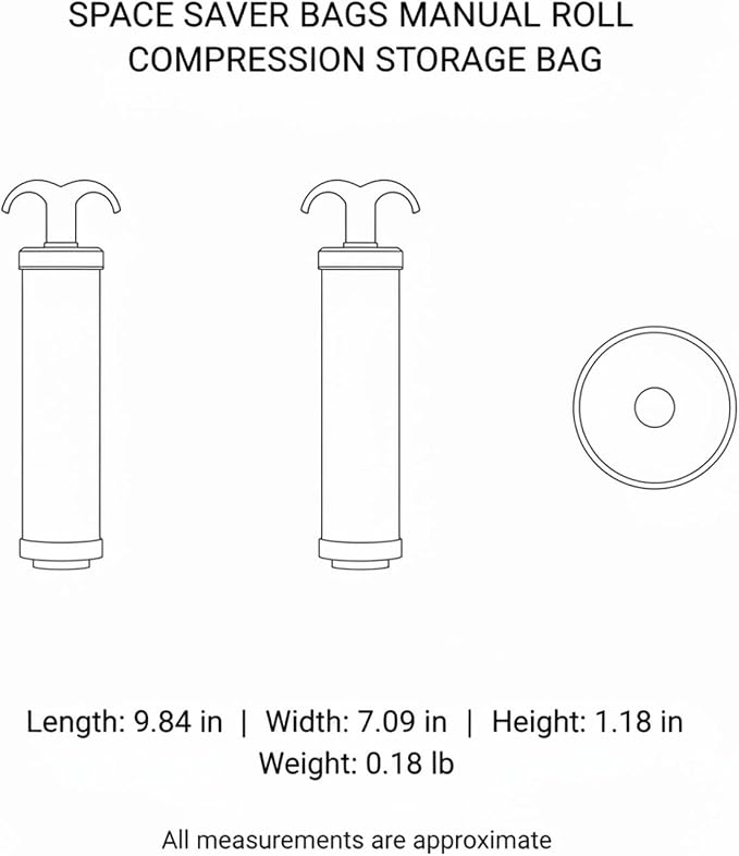 Storage Bag Manual Roll Compression Space Saver for Travel Packing and Closet Organization PET/PE Material (1 Piece)