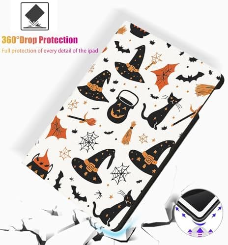for Microsoft Surface Pro 11/10/9-13" 2024/2022 Tablet Case,Auto Wake/Sleep,Adjustable Stand Protective Cover - Halloween Witch Hat Cat