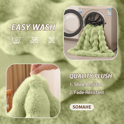 SOMAHE Soft Faux Fur Cat Blanket, Washable, Small 22x18 Fruit Green