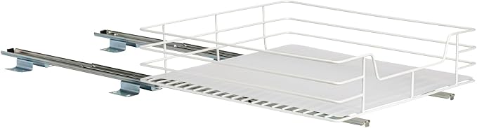 Household Essentials Powder-Coated Steel Pantry Pull-Out Organizer, White