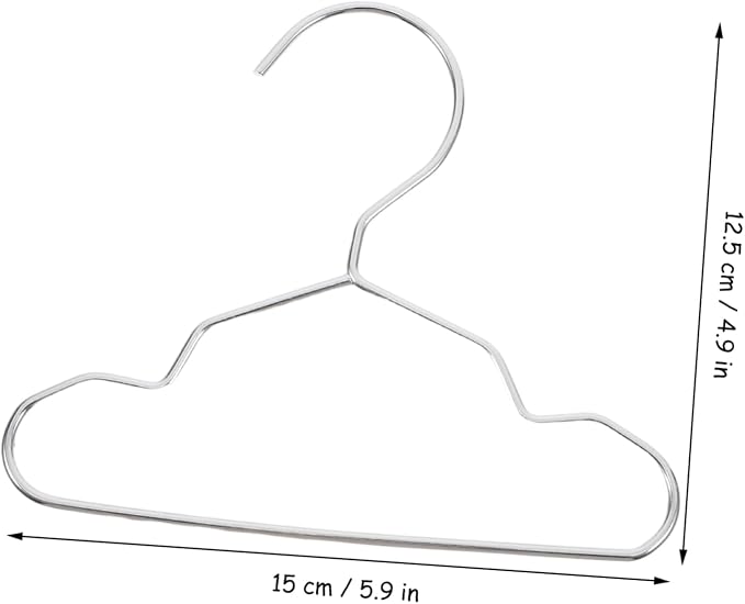 Cabilock 10Pcs Steel PET Hangers for Clothes and Accessories, Silver 15cm | Universal Fit, Space Saving Design, Home Storage Use, Sleek Silver Finish for PET Apparel Organization
