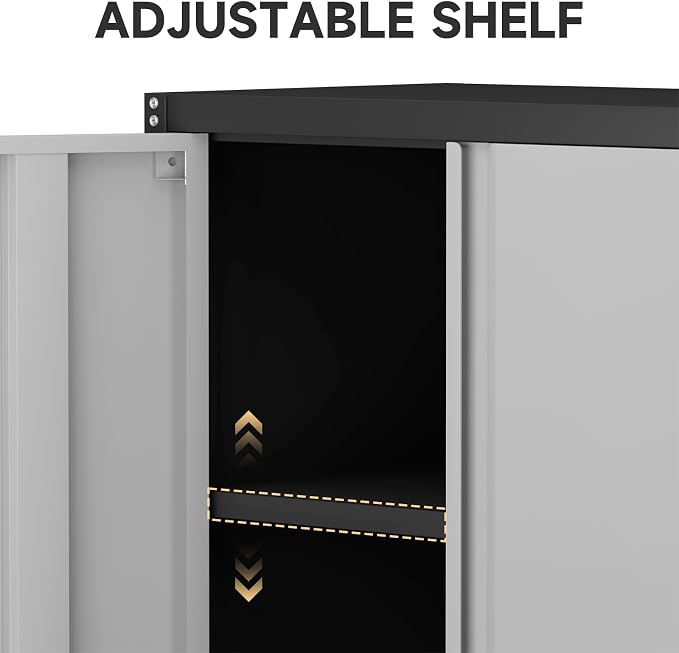 Locking Metal Wall Cabinet, 28" Metal Storage Cabinets with Doors and Shelf, Steel Garage Locker Mounted Small Tool Chest for Home Office, Kitchen, Pantry