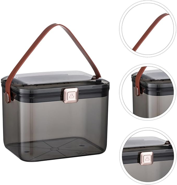 Yardwe Large Dual-layer Medicine Box for Home Desktop Storage Organizer | Large Capacity, Easy Replenishment, Safety Lock, Pp Pet Pu Materials, Organize and Categorize Household Medicines