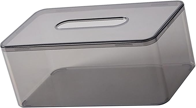 Yosoo Clear Tissue Dispenser Box Plastic Facial Tissue Napkin Organizer with Transparent Design for Living Room Office Hotel Restaurant