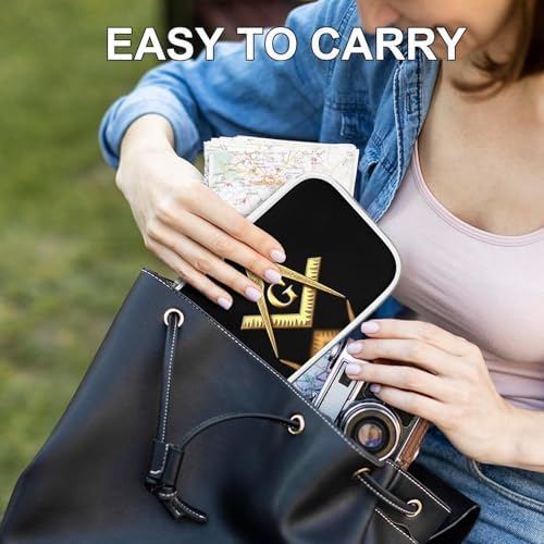 Simple Thin Pencil Case Waterproof And Portable Unisex Perfect Organizer Box Gold Freemason Freemasonry Masonic