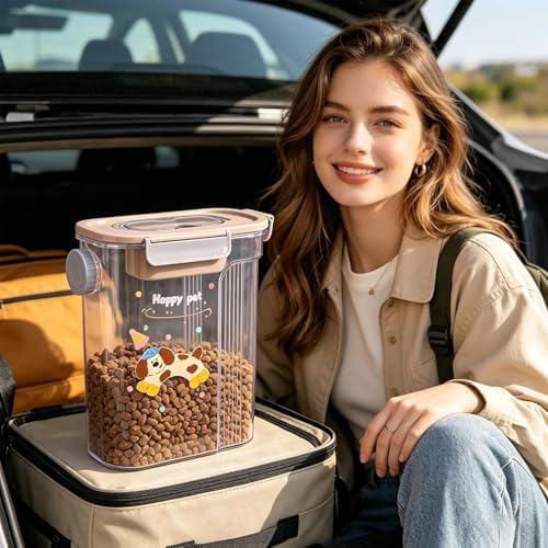 Dog Treat Container Airtight Airtight Portable Pet Food Bin with Handle