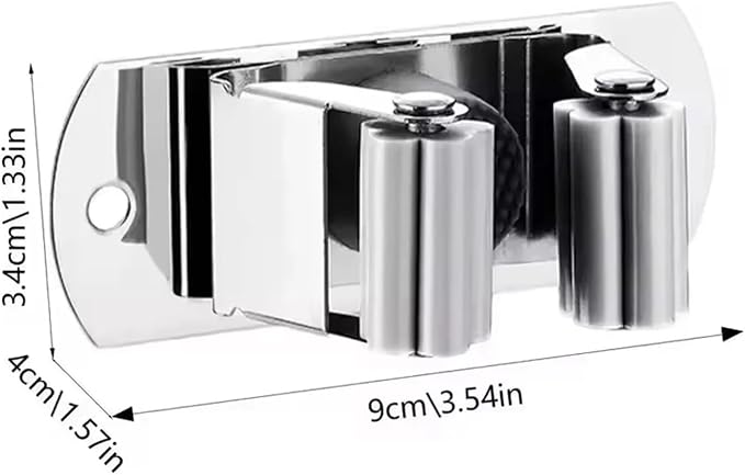 Broom Holder 6pcs Wall Mounted Mop Broom Holder Heavy Duty Tool Handle Storage Stainless Steel Hanger Organizer For Bathroom(Gray)