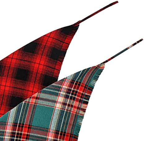 Christmas Dog Bandana Plaid Reversible Triangle Bibs Scarf Accessories