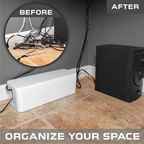 Iron Forge Cable Cable Management Box, 2 Pack - White, Hook & Loop Keepers