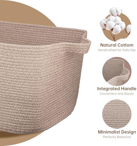 75L Large Blanket Basket,woven baskets for storage,Storage Basket for Organizing,Cotton Rope Basket with Handle,Blanket Basket living Room,Toy Basket for Nursery