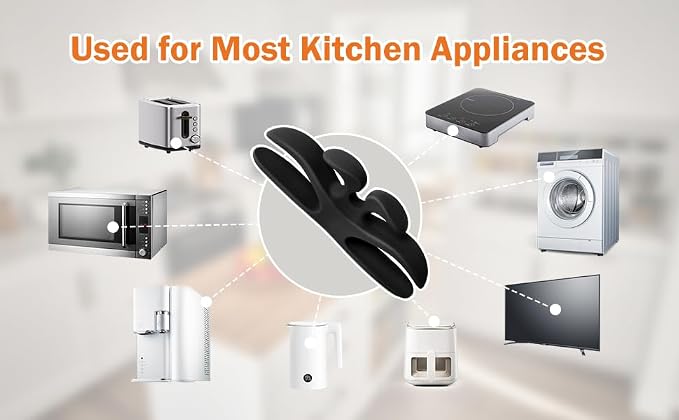 4 Pack Cord Organizer for Kitchen Appliances, Stick On Appliance Wire Organizer Wire Wrapper for Kitchen Appliances Stand Mixers (White)