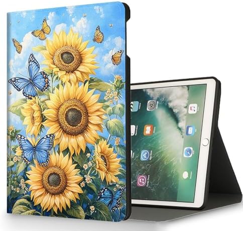 for Microsoft Surface Pro 8-13" 2021 Tablet Case,Auto Wake/Sleep,Adjustable Stand Protective Cover - Sunflower Butterfly