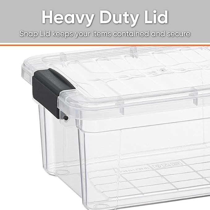 Superio 3.4 Quart Clear Plastic Storage Boxes with Lids, Stackable Organizer Containers, BPA-Free Storage Bins for Home, Office, School & Dorm, 3 Pack