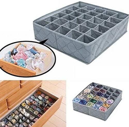 Gray Underwear Drawer Storage Box Divider, Closet Dresser Clothes Storage Organizer
