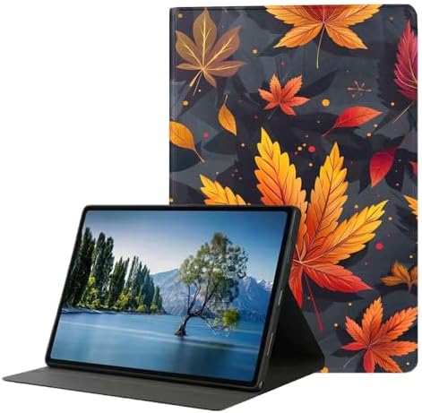 for Samsung Galaxy Tab E 9.6" Tablet Case 2015(SM-T560/T561/T565/T567),Premium Leather Folio Stand Auto Wake/Sleep,Multiple Viewing Stand,Maple Leaves