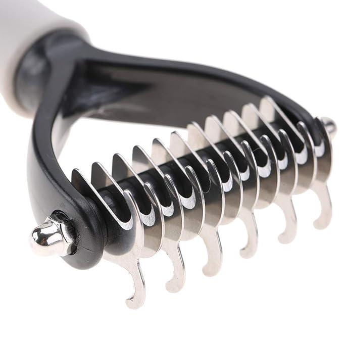 Deshedding Dog Brush, Cat Brush Dog Brush for Shedding Dog Rake Double Sided Undercoat Rake Comb for Detangling, Deshedding Pet Grooming Brush for Small, Medium Dogs and Cats