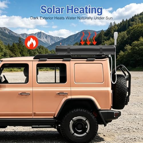 7.93 Gallon Pressurized Water Tank,Portable Car Camping Shower Water Storage Roof Rack Mounted Solar Shower or Overland Off-Road Vehicles, Pick-up Truck,Outdoor Activities Water Supply, RV, Camping