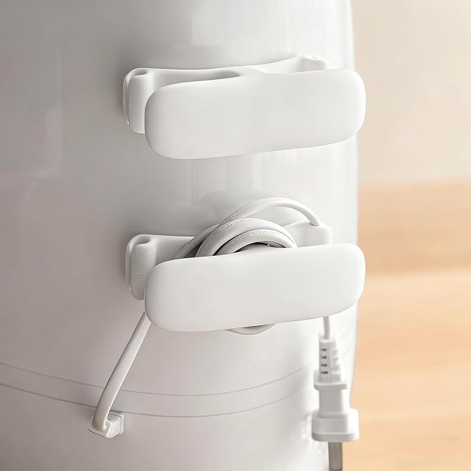 Cord Organizer for Kitchen Appliances, Cord Wrap Cord Holder Cable Organiser for Mixer, Blender, Coffee Maker, Pressure Cooker, Air Fryer （2PCS, White）