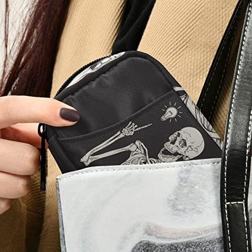 Human Skeleton Pill Box 7 Day Pill Case Travel Pill Organizer Bag with Zipper Portable Weekly Case Compact Size for Vitamin Supplement Holder