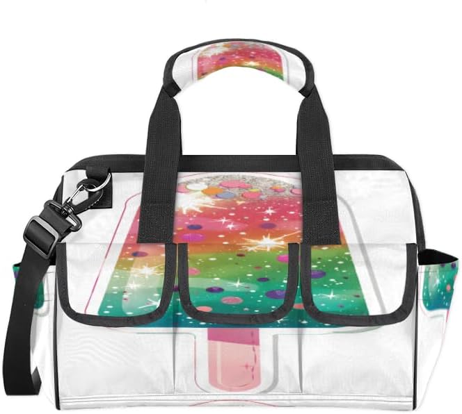 Ice Cream Heavy Duty Tool Bag 14.8 Inch Cute Ice Cream Portable Soft Tool Box Organizer Storage with Adjustable Shoulder Strap