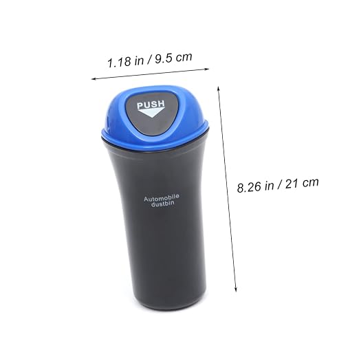 Healifty Portable Trash Can with Leakproof Cover Clip Auto Garbage Bin Organizer for Vehicle Storage Space Saving Blue Car Organizer for Snacks Supplies and Pet Food