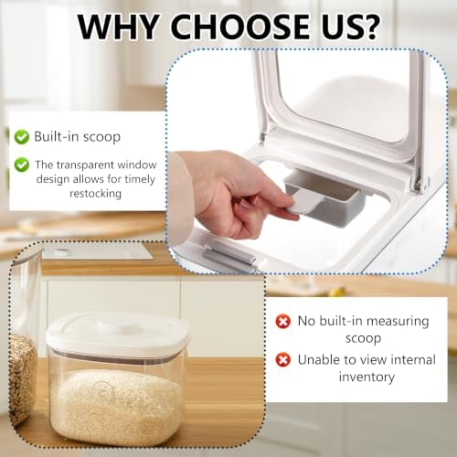 YEXEXINM Pet Food Storage Container with Lid & Scooper 5-7.5lbs/6L Dog Food Storage Container Clear Airtight Cat Food Storage Container BPA Free Dog Treat Container Store Dry Food for Pantry Kitchen