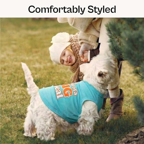 Parisian Pet Dog Shirt – 100% Cotton Shirts for Large Dogs – Sleeveless Big Deal Pet Vest – Lightweight and Breathable Dogs Apparel – Cute Summer Dog Clothes - Stretchy T Shirts for Pets