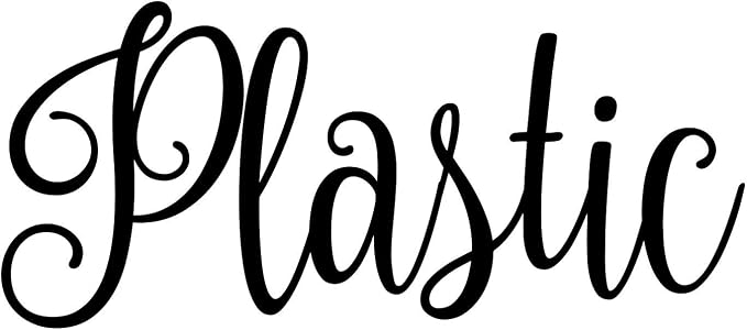 Plastic 4.5w x 2h Label | Kitchen Pantry Organization | Die Cut Vinyl Decal | Black Fancy Font (Sticker Only)