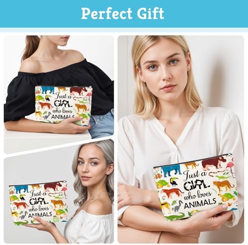 Animal Lovers Gifts for Women Makeup Bag Wildlife Animals Themed Gifts Ideas Birthday Graduation Gift for Her Animals Lover Daughter Sister Women Friends Travel Pouch Cosmetic Bag with Zipper