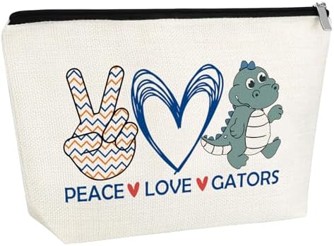 Alligator Gift Makeup Bag Alligator Themed Gifts Gators Lover Gift for Daughter Sister Friend Cosmetic Bag Animal Lover Gifts Christmas Birthday Graduation Present for Her Female Tarvel Pouch