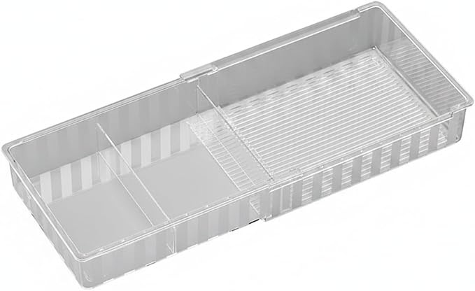 Expandable Drawer Divider Organizer, Adjustable PET Plastic Insert for Dresser or Kitchen Drawers