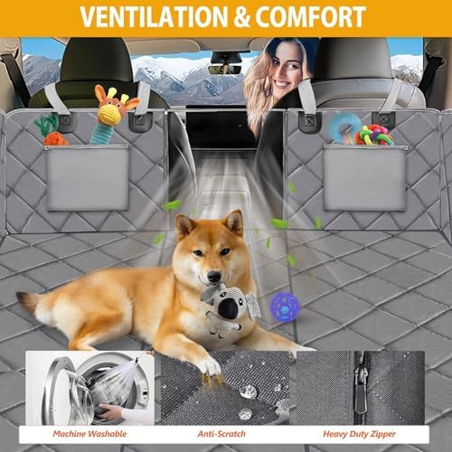 Hard Bottom Dog Car Seat Cover for Back Seat, Backseat Extender